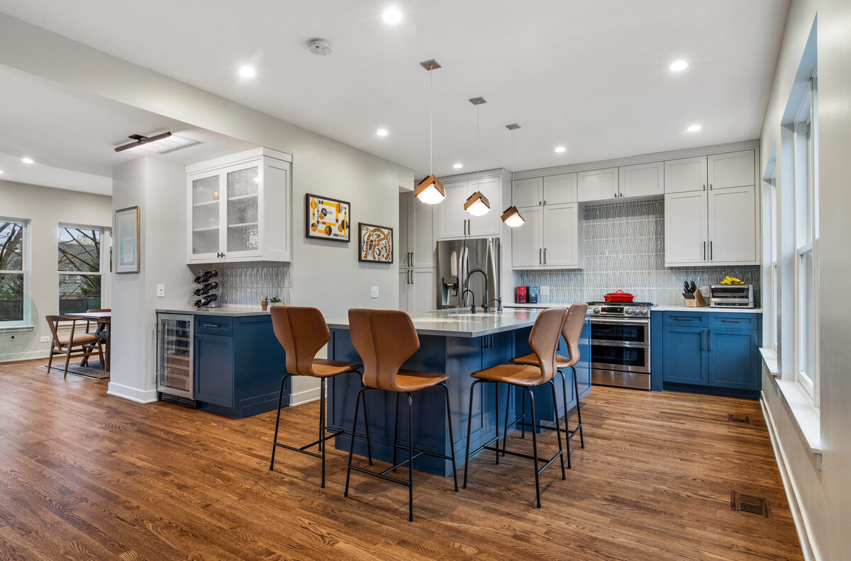Kitchen with Blue Island